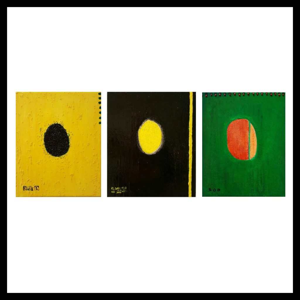 Trio, oljemålning, Charlotte Wiktorsdotter